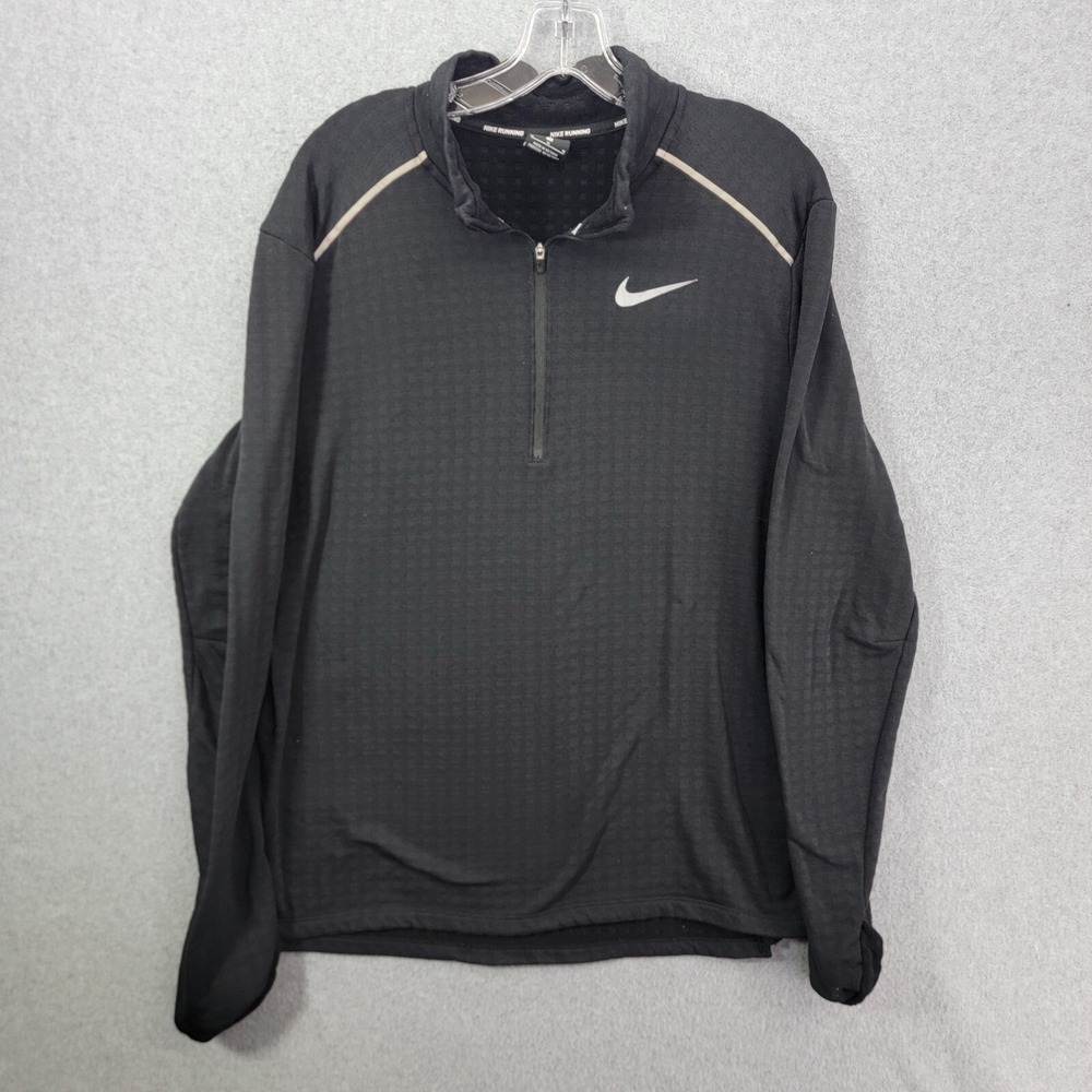 Nike sweater mens medium  Running 1/4 Zip Pullover Sweatshirt Black Athleticwear